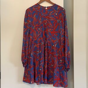 Silk DVF slit back dress
